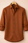 Rust Orange Formal Shirt for Men | Zibilo